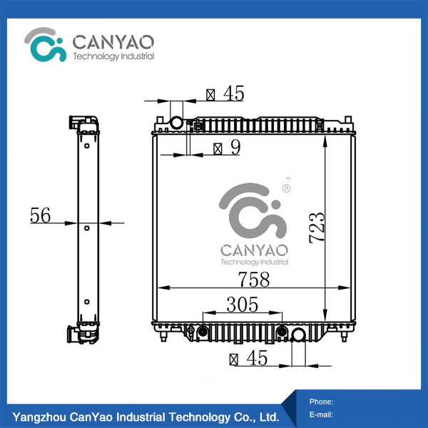 Ford Radiator F-450 XLT V8 6.OL 05-07 AT OEM 6C3Z8005BA PA 56 الحجم الأساسي 723 × 758